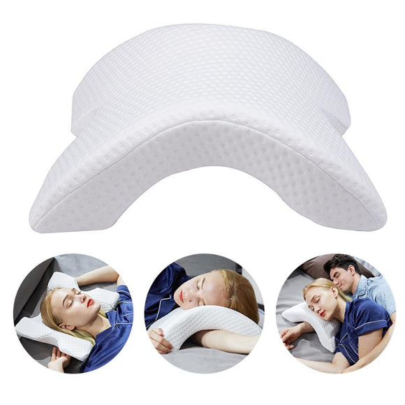 Arch U-Shaped Curved Memory Foam Sleeping Neck Cervical Pillow With Hollow Design Arm Rest Hand Pillow For Couple Side Sleepers